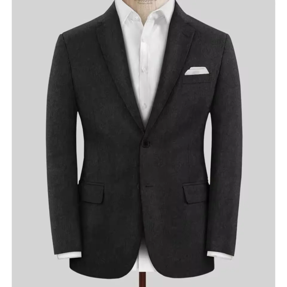 Men's Wool Blazer Single Breasted Slim Fit Suit Jacket Elegant Business Casual Stylish Comfortable Formal Coat Mens Tweed Outer - 5