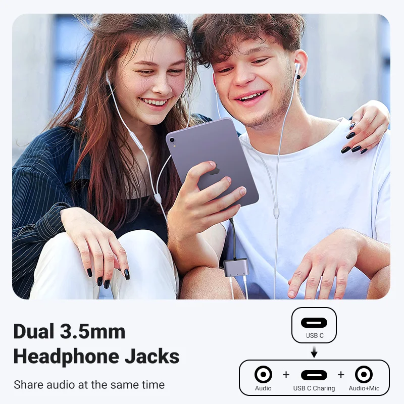 UGREEN Câble USB C vers 3,5 mm DAC Type C vers 3,5 mm Adaptateur pour  casque Audio Prise jack mâle Adaptateur stéréo de voiture Compatible avec  iPad Pro 2021 Air 4, Samsung