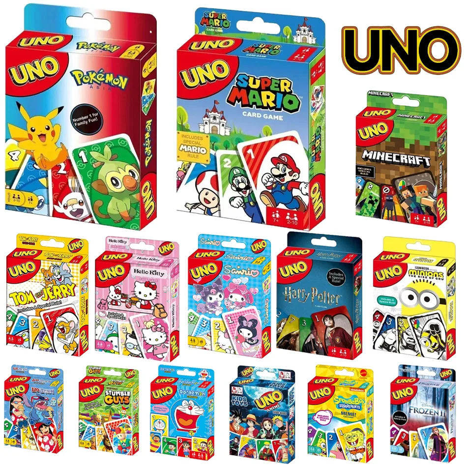 26 Style UNO HelloKitty HarryPotter Pokemon Minecraft UnoCard board games Multiplayer Family Friends Party Christmas Gifts