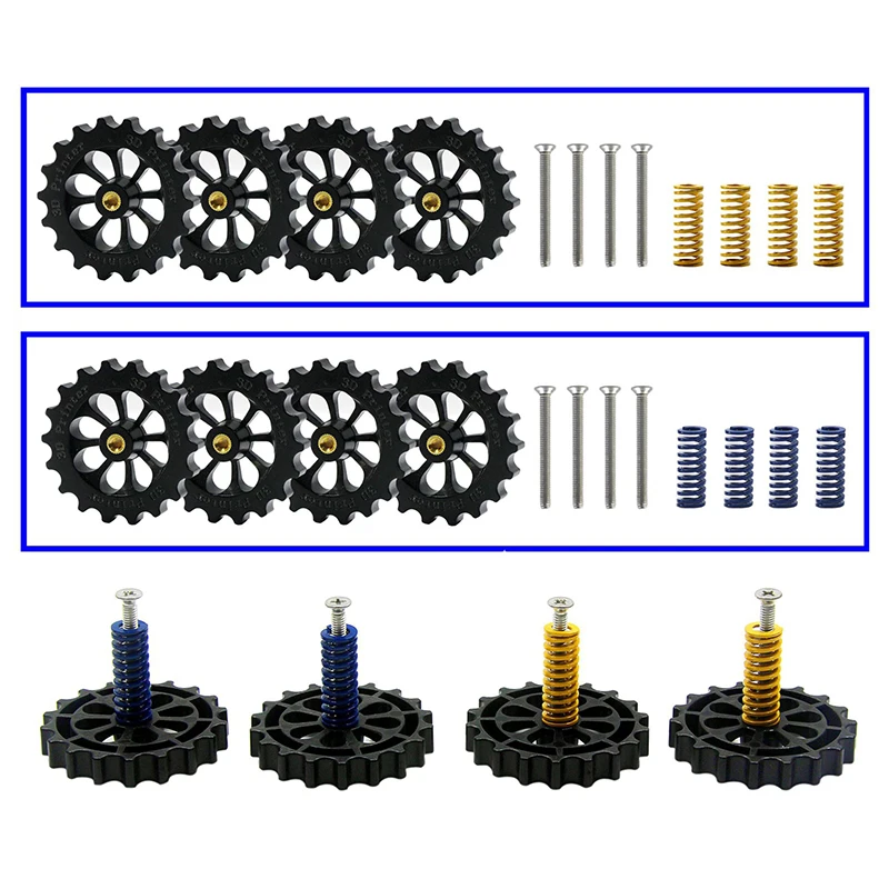 큰 손 트위스트 레벨링 너트, 핫 베드 다이 스프링 및 M4 나사, Ender 3/5 Pro CR-20 3D 프린터 부품 액세서리