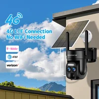 Caméra solaire WiFi SZSINOCAM pour extérieur, batterie intégrée, double objectif, caméra de sécurité 2K, panneau solaire, surveillance vidéo sans fil 6