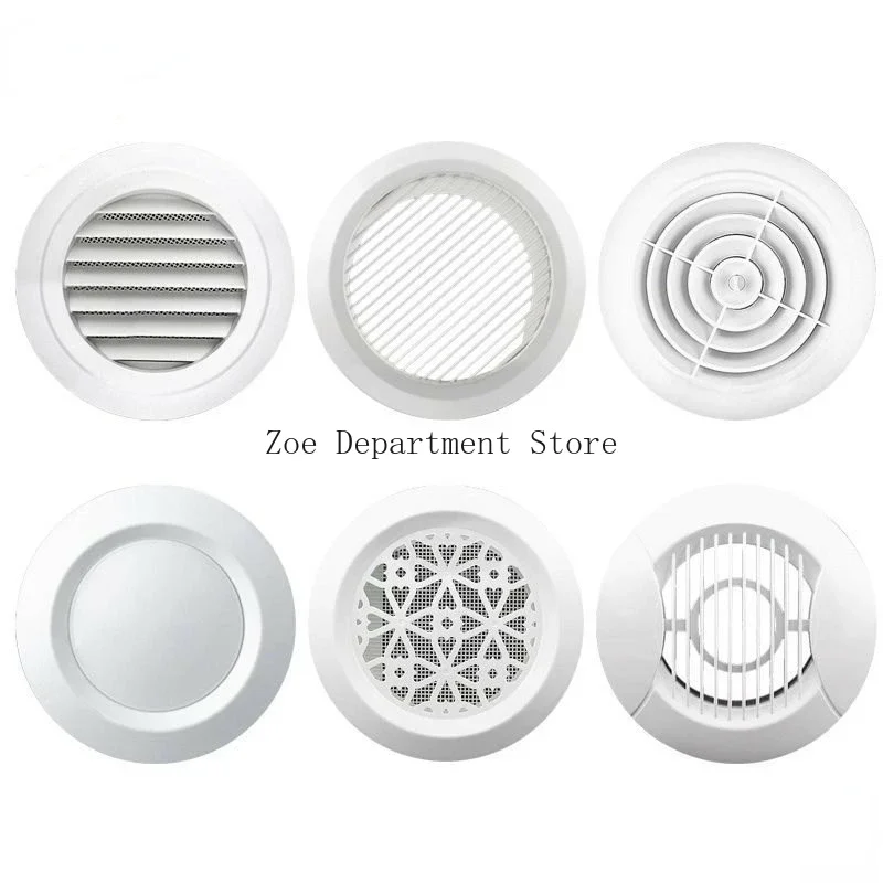 Vent Systems 6" White ABS Air Vent Covers - Pack Of 5 Louvered Duct Registers