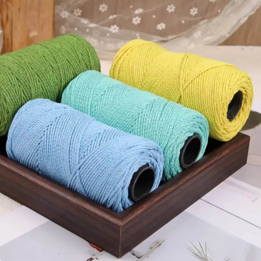 속이 빈 린넨 원사 150g 1볼 부드럽고 가벼운 크로셰 뜨개질 튜브 원사 (가방, 핸드백, 바구니, 쿠션 DIY 공예용)