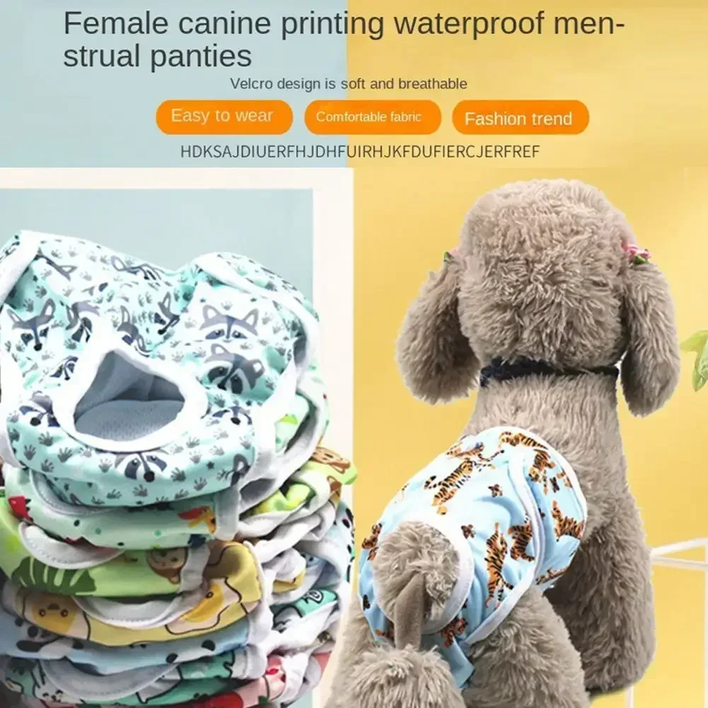 Reusable Female Dogs Diaper Pants Sanitary Female Dog Pants Diapers for Dogs Menstruation Pet Cat Physiological Safety Pants