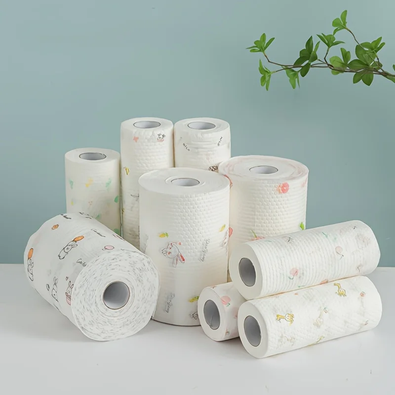 1SET Kitchen Disposable Dry Wet Dual-Use Dishwashing Cloth Kitchen Specific Tissue Washable Thick Lazy Cloth Tools