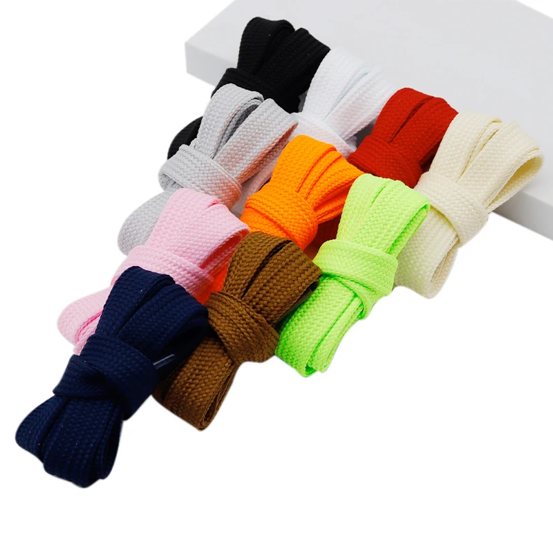 Coolstring 60-100Cm Kids Canvas Boots Shoe Wide Tape 18MM Satety Premium Flat Rope Solid Color Double Layer Polyester Fat Cordon