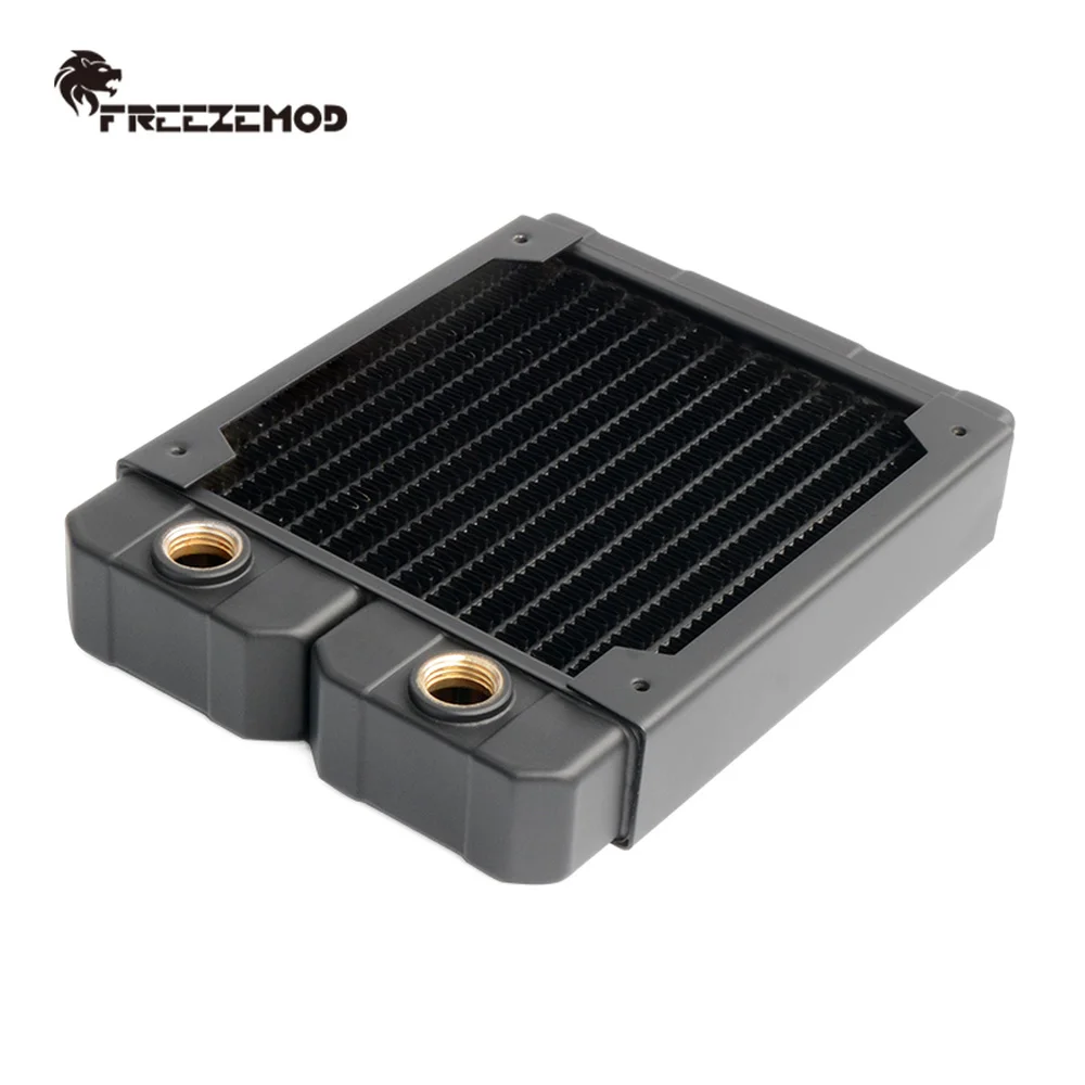 Zemod-radiador de Cobre para pc Water Cooler Liquid Cooling Row 14 Flat Tube Latão Fins 12cm Fan Bit Gamers Refit 120 mm - Imagem 3