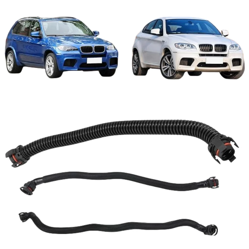3PCS BMW X5 M E70 X6 M E71 용 새 엔진 크랭크케이스 브리더 호스, 벤트 배기 파이프 CYL 1-4 1157589989 11157595188 11157589992