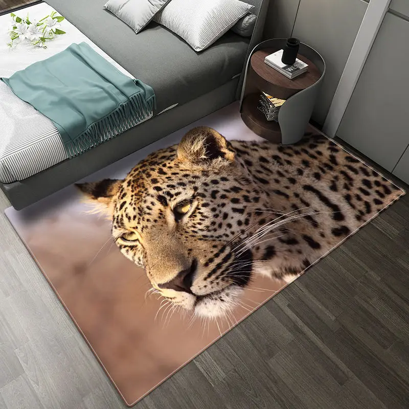 

Leopard Rug Carpet Large Living Room Carpet Animal Print 3D Hallway Mat Bedroom Bedside Mat Children's Room Carpet Home Decor