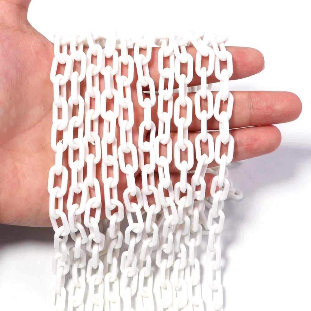 Decoendiy Candy Color Acrylic Chain Link Rings With Lobster Clasp