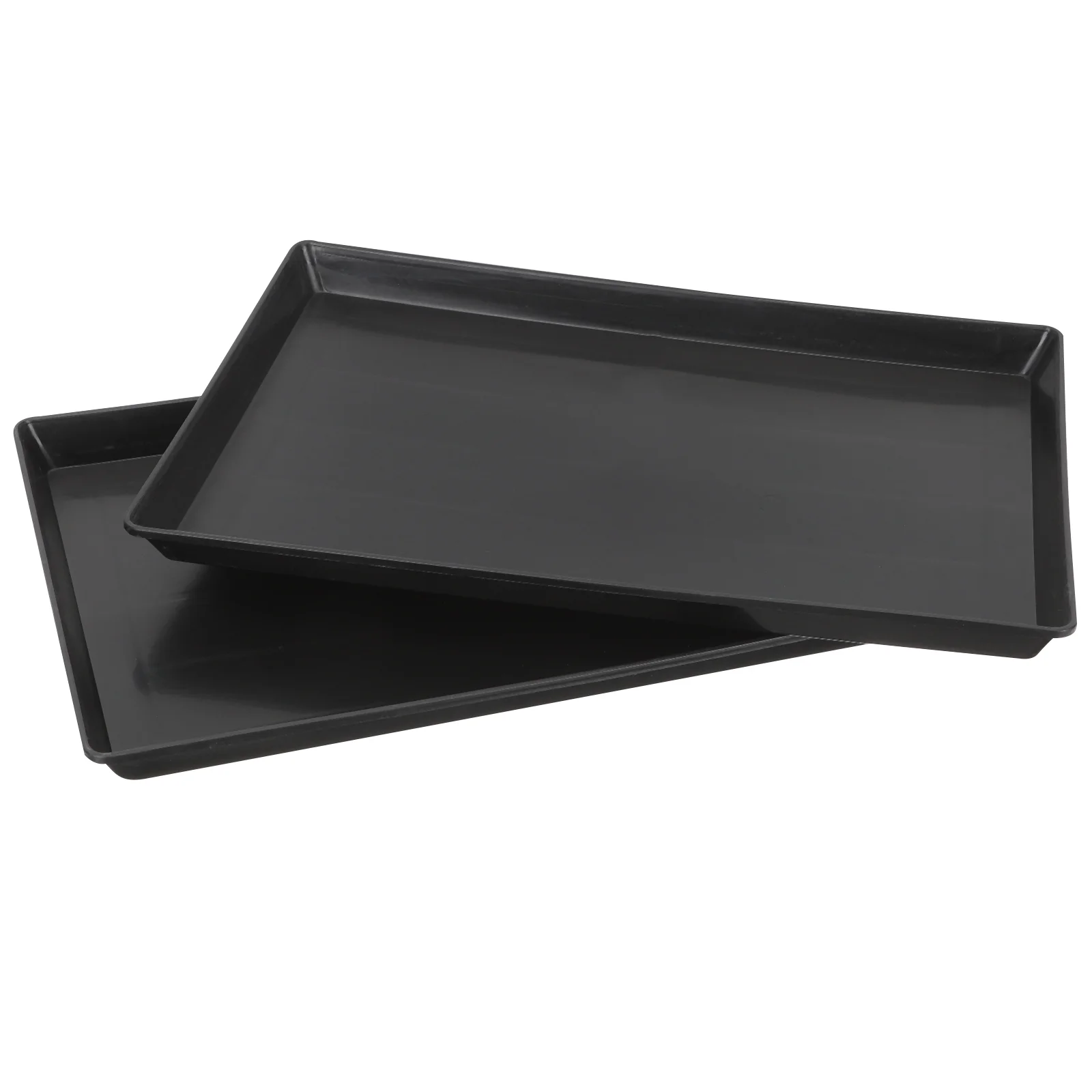 

2 Pcs Flat Skillet Plastic Tray for Dog Crate Parrot Cage Bird Bunny Holders Cat Litter Trays Birds Poop
