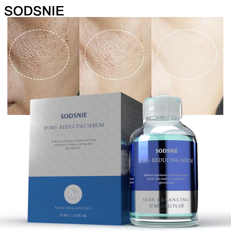 Pore Reduction Serum Repair Moisturize Shrink Pores Tighten Anti-Aging Whitening Anti-Peeling Anti-Drying Beauty Skin Care 32ml 24k gold hyaluronic acid nicotinamide face serum anti aging replenishment moisturize shrink pore whitening brighten skin care