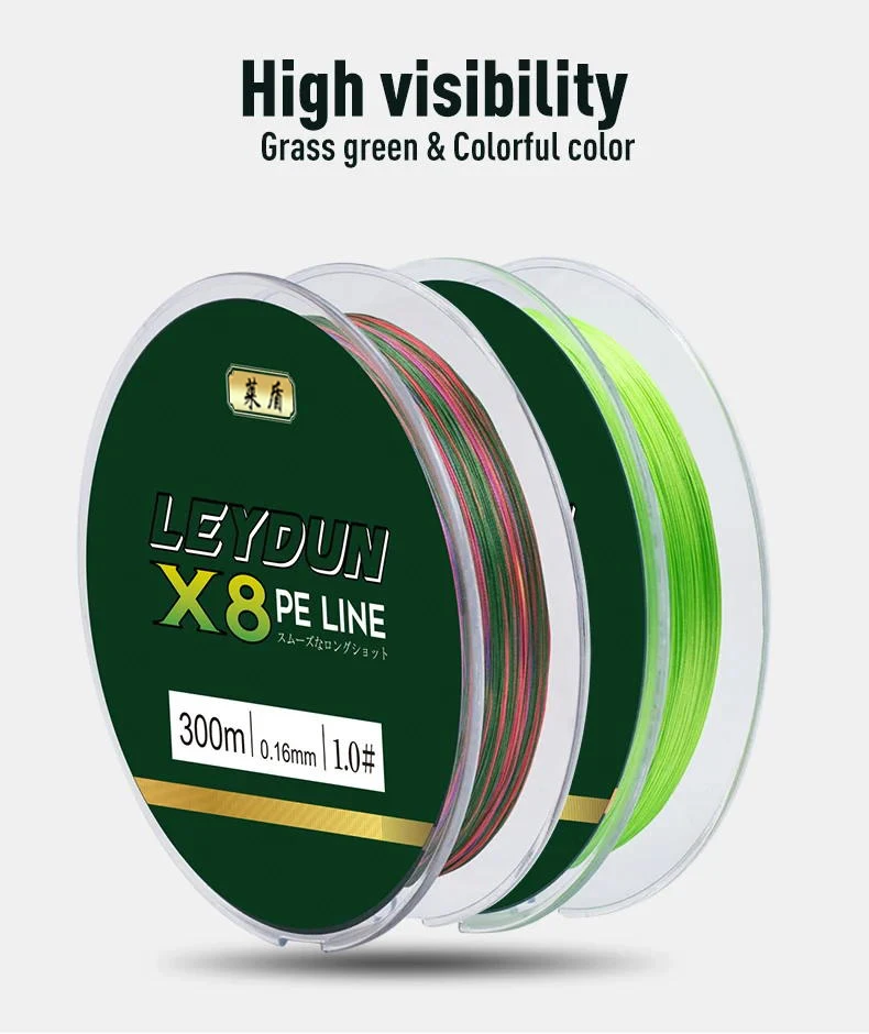 LEYDUN Micro Hot Fishing Lines 8 Strands Braided PE 300m Japan Smooth Multifilament Line Sea Fishing Carp Fly Wire Line Tool