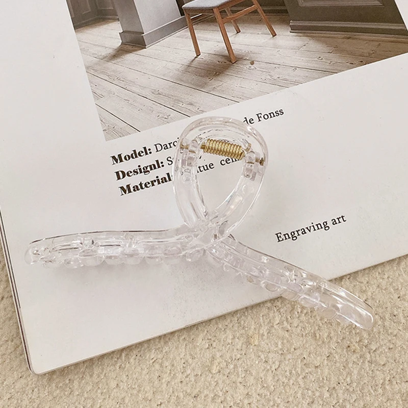 

New Korean Transparent Hair Claw Women Girls Hair Clips Elegant Bath Ponytail Clip Hair Barrette Crab Hair Claws Y2k Accessorie