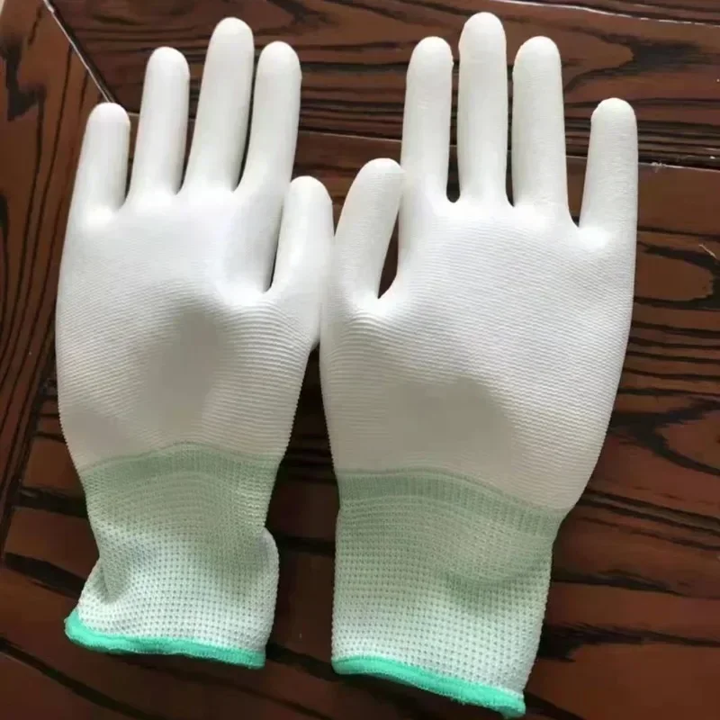 Antistatic Gloves 1/10pairs Pu Coated Palm Coated Finger Antiskid for Finger Protection