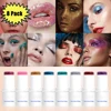 8 Pack Face Glitter Bar Makeup Chunky Glitter Gel Makeup for Hair Body Glitter Stick Sparkling Holographic Mermaid Sequins Paint 1