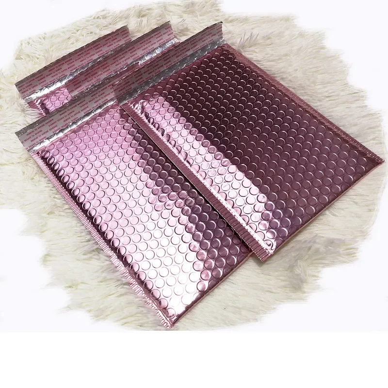 

Rose gold color coated bubble bag express packaging thick bubble bags clothing envelope bag shockproof Free Shipping