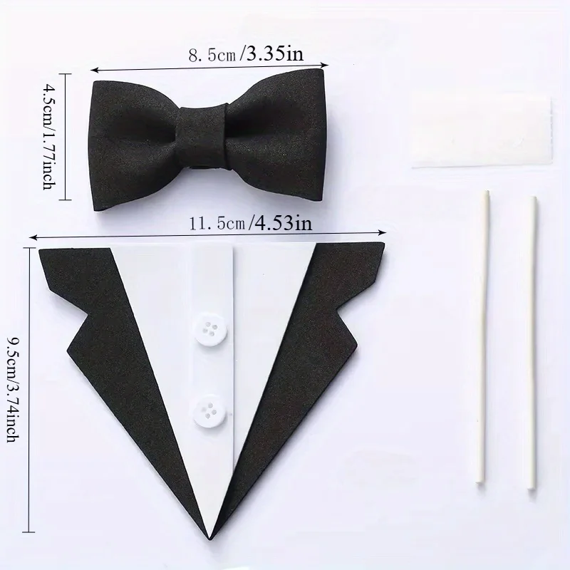 Cake Topper Eva Suit Bow Tie Cake Decoration