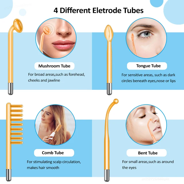 Electrotherapy Wand High Frequency Electrode Wand Neon Argon Electrode Glass Tube Wand Skin Tightening Remove Wrinkle Acne Spots