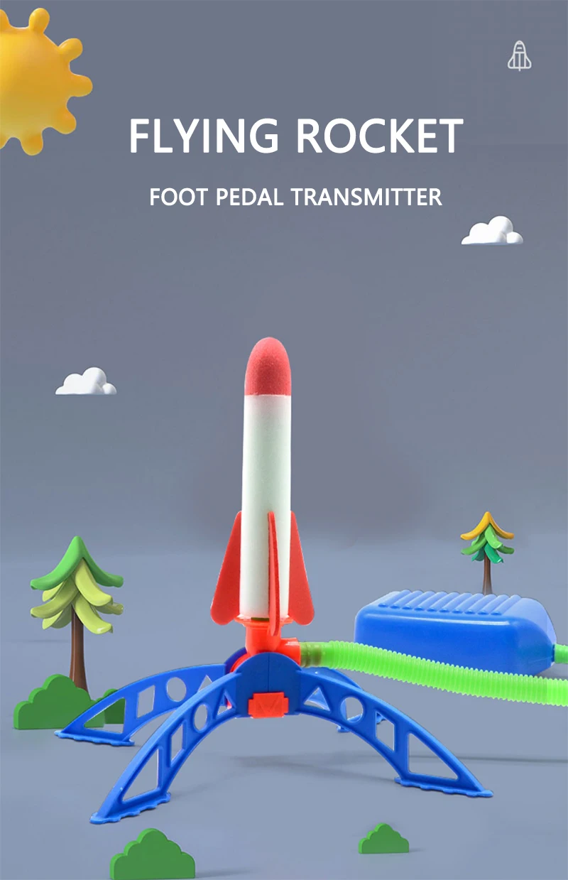 Kinder Raketenwerfer Schrittpumpe Power Air Pressed Stomp Outdoor Familienspiele Skyrocket Geburtstagsgeschenke Sportspielzeug für Kinder – Detail 1