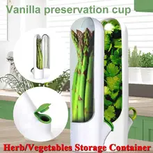 

1/2pc Premium Herb Saver Home Kitchen Gadgets Clear Spice Fridge Storage Container Keeper Keeps Greens Fresh Cup Specialty Tools