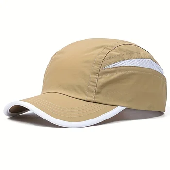 One Piece Quick Dry Baseball Cap Casual Patchwork Breathable Mesh Sunscreen Outdoor UV Protection Hat Soft Top Sun Hat
