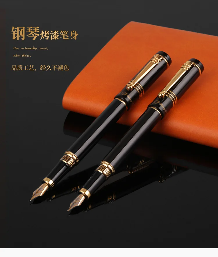 Penna Stilografica Lussuosa In Metallo - Punta 0.5mm Con 10 Cartucce Inchiostro, Ideale Per Ufficio E Regali - Foto 4