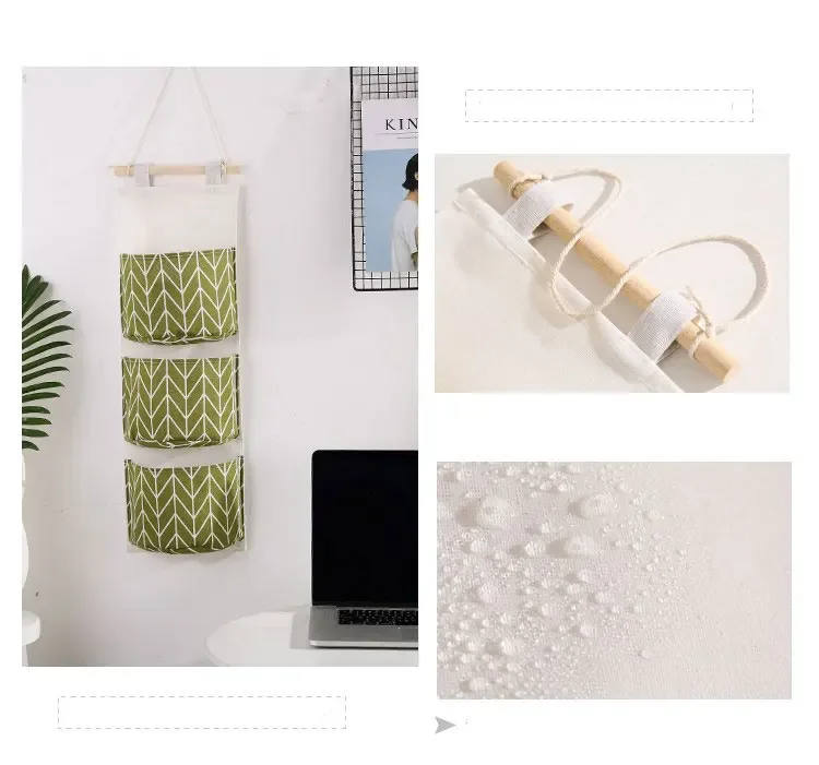 Hanging Storage Organizer Hanging Storage Bag Wall Mounted Organizer 3 Pockets Waterproof