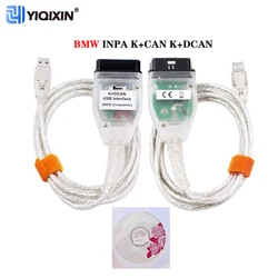 YIQIXIN Car Diagnostic Connector Cable For BMW INPA K+CAN INPA K DCAN OBD2 Scanner Interface USB FT232RL Portable Driver Program