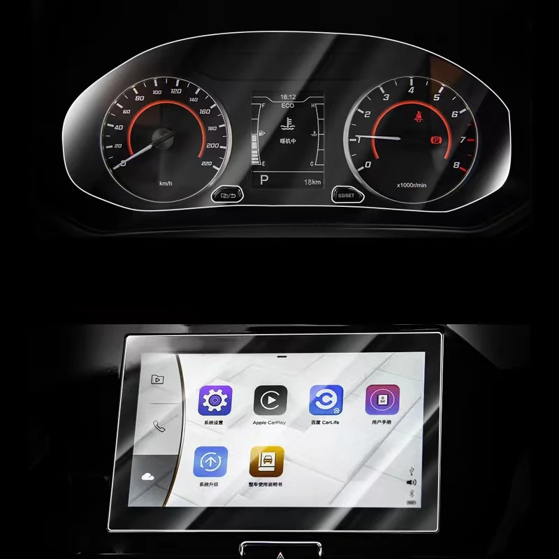 

For Chery Tiggo 2 Pro 3X 2021 9 Inch LCD car radio gps Navigation Tempered glass and tpu Dashboard Screen film protector