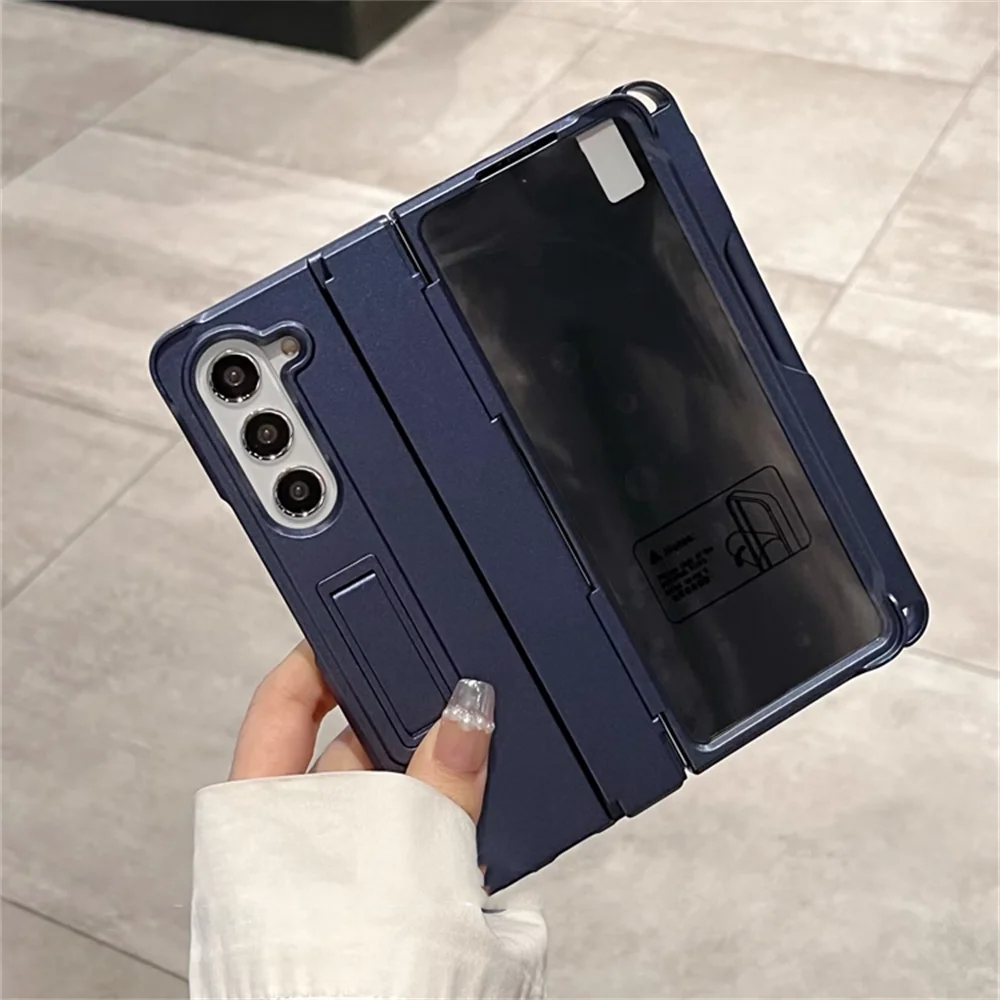 Aromr Hinge Protection With Holder Phone Case For Samsung Galaxy For Z Flip 5 Flip4 Flip3 5G With Tempered Glass Film Cover_voghion.com