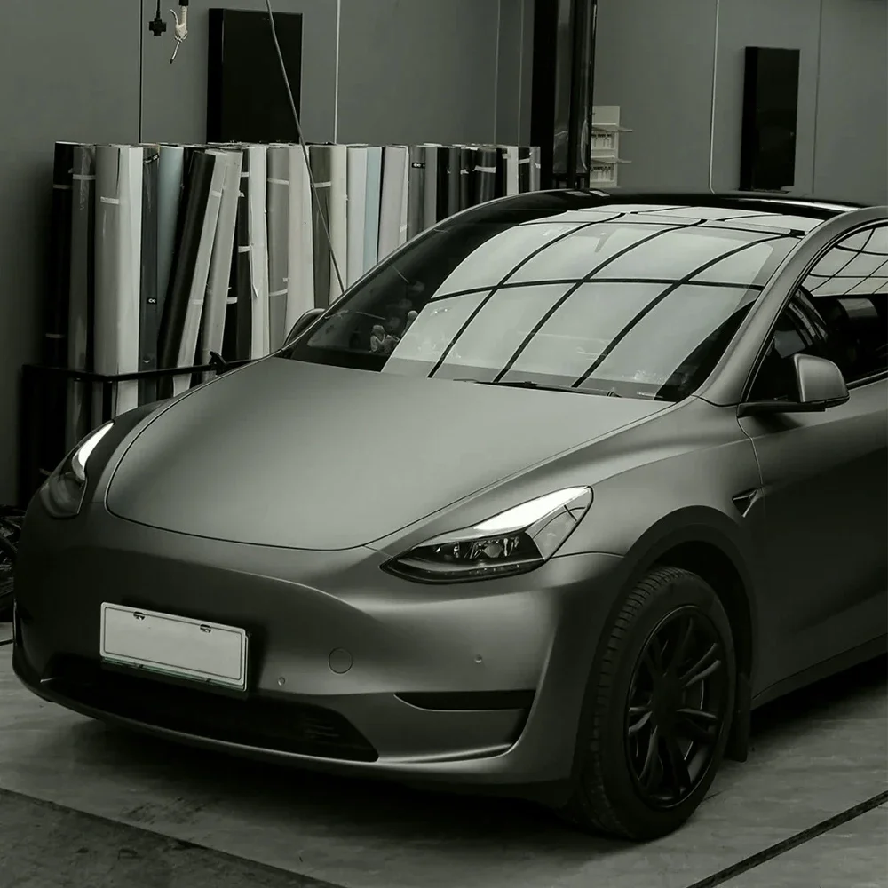 1.52/3/16.5m Matt Mountain Ash Grey Vinyl Film Car Sticker Waterproof DIY Motorcycle Automobiles Car Styling Wrap Roll Accessory 1