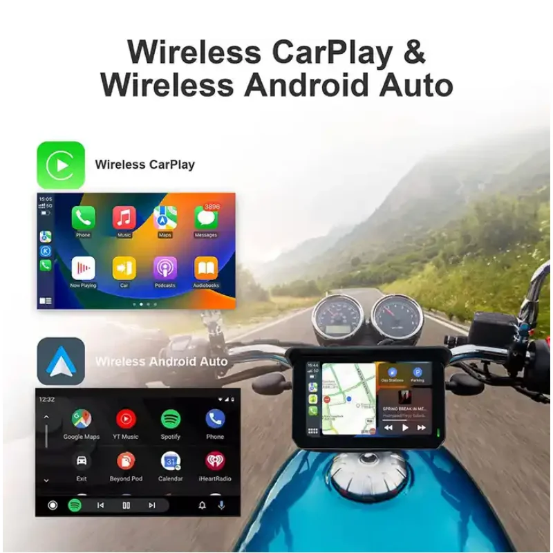 Navigazione Moto Portatile Android Auto Per Moto Gps Apple Carplay Para Moto Schermo Impermeabile Moto Display Ipx7