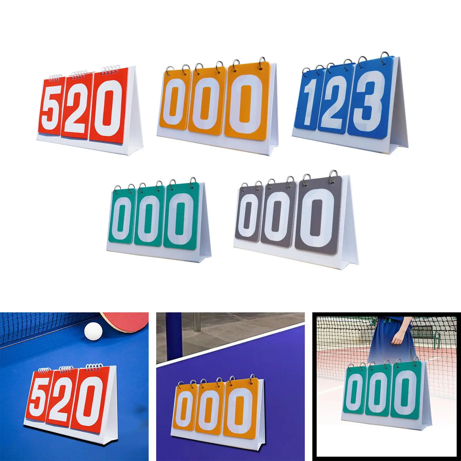 Score Counter Score Keeper Multipurpose Tabletop 3 digits Flip Number Board Table Flipper Basketball Baseball Sports Scoreboard