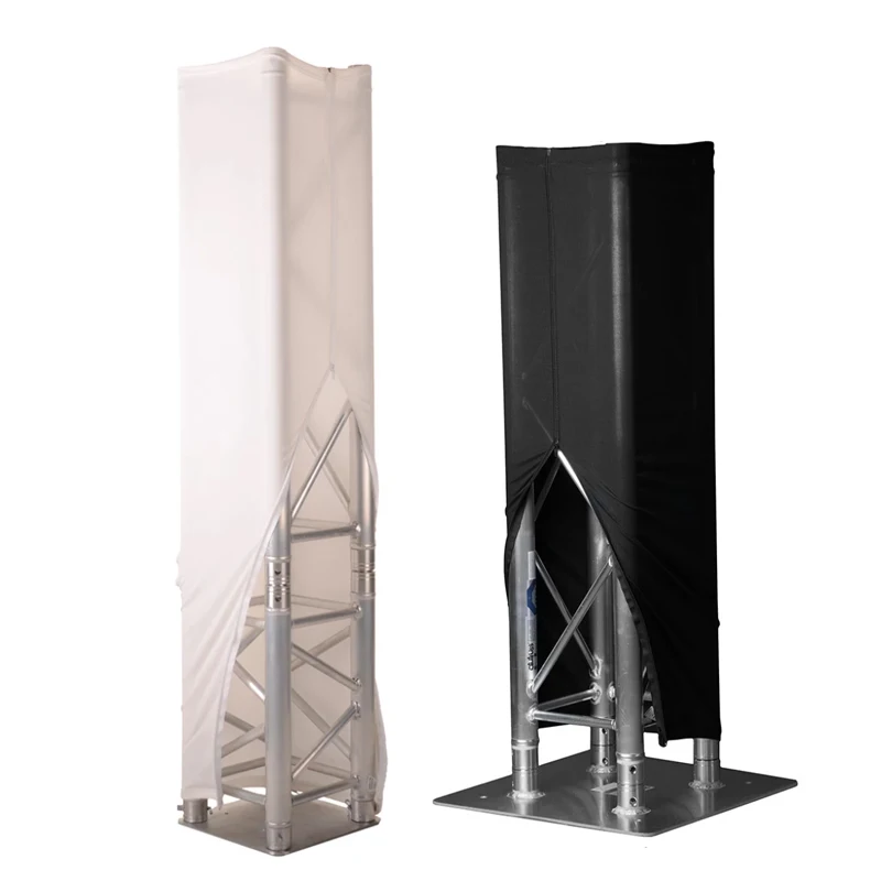 Coppia Di Cover In Spandex Per Totem 30x30 Cm – Altezza 300 Cm, Bianco, Tessuto Elasticizzato 200 G/m², Adatte Per Eventi E Matrimoni