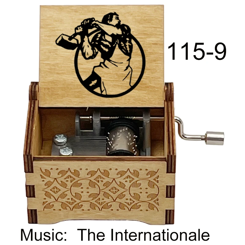 Music Box Wooden The Internationale Music Box hand Musical Box Gift For students workmate friends father mother grandfather new year gift