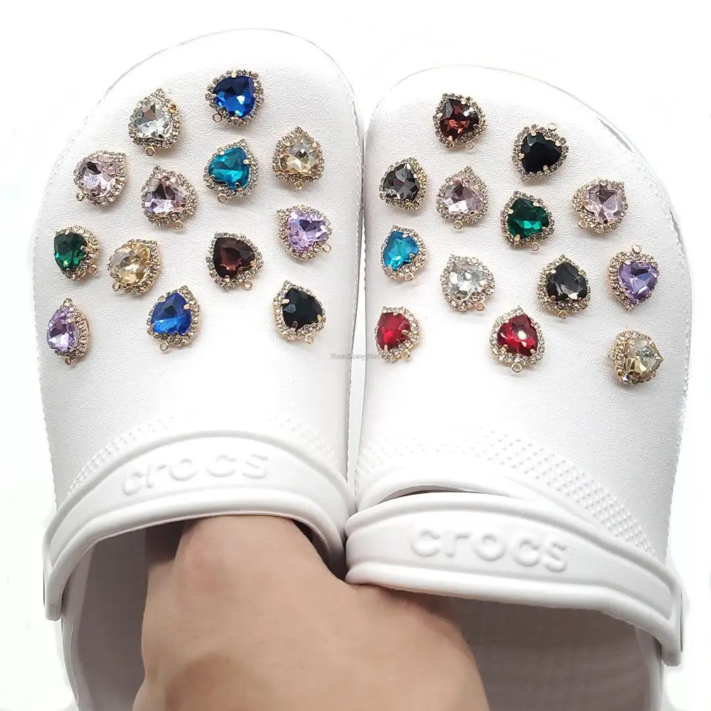 1PCS Colourful Luxury Rhinestones Diamond Shoes Charms Designer