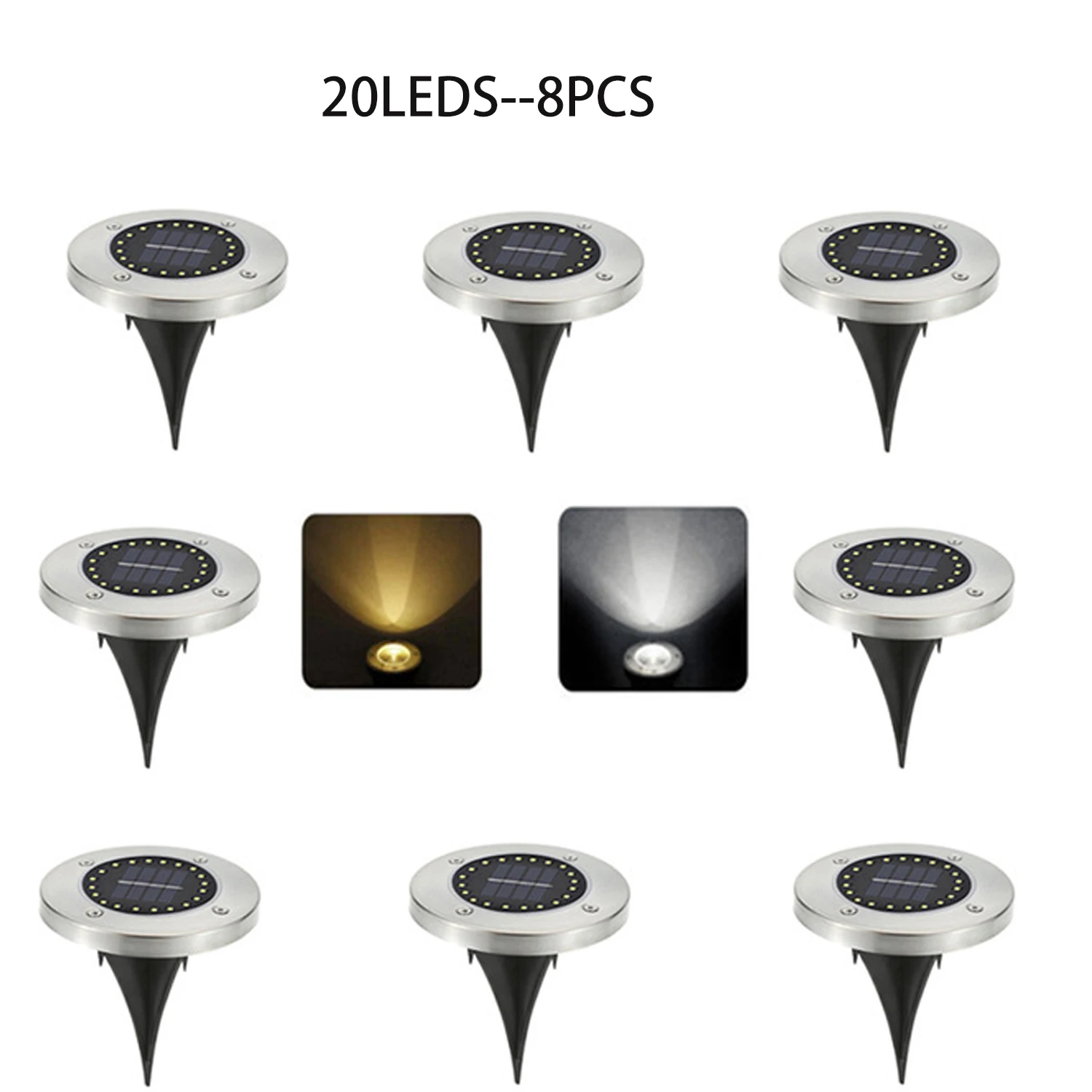 20LED Solar Power Disk Light Outdoor Garden Solar Underground Light Deck Light Spotlight Buried Solar Led Lamp Garden Decoration solar deck post lights Solar Lamps