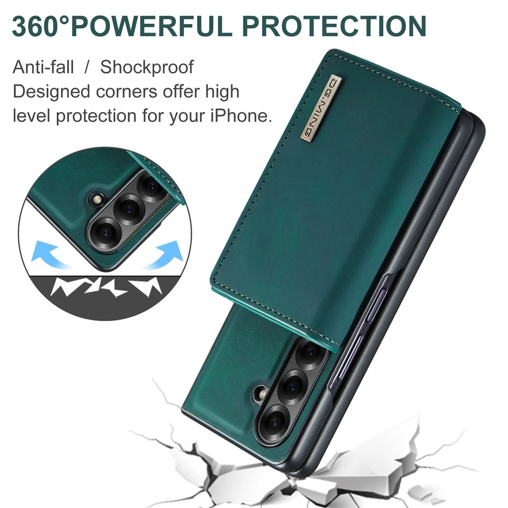 Leather Wallet Phone Case with Card Holder and Magnetic Closure - Anti-Drop 2-in-1 Design