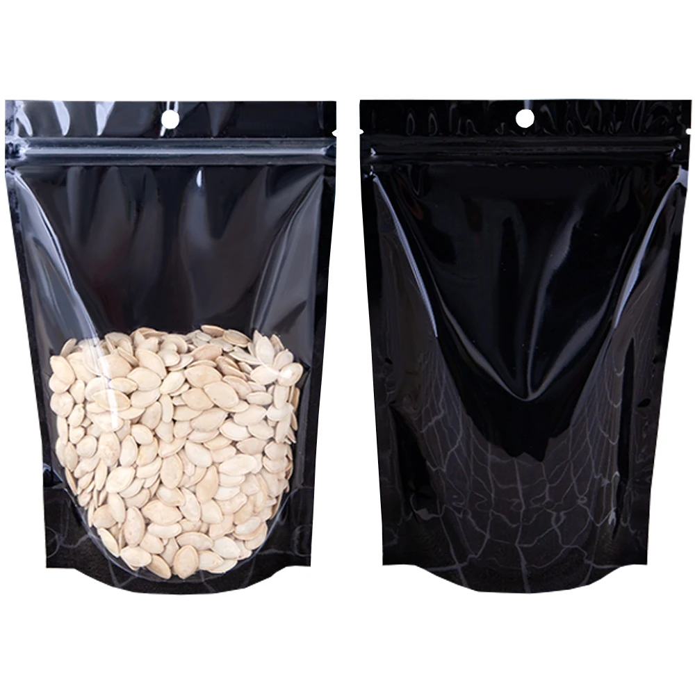 Paquete De 1000 Bolsas De Papel De Aluminio Resellables Frontales Transparentes Con Agujero Para Colgar Para Almacenamiento De Alimentos A Granel, Bolsa De Cierre Hermético Resellable Con Cierre De Cremallera