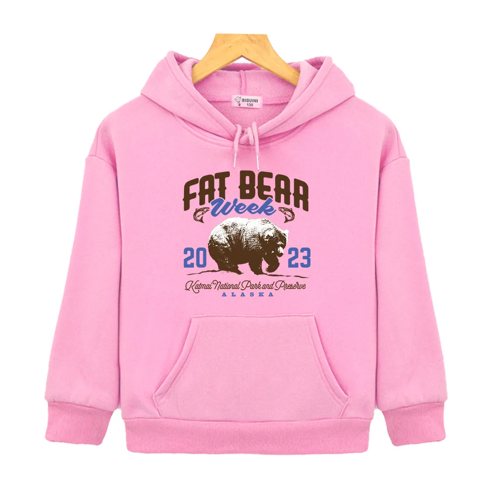 

Fat Bear Week Cute Print Hoodies Casual Autumn Comfortable Sweatshirts for Children Kawaii Printing Boys Girls Clothing Winter