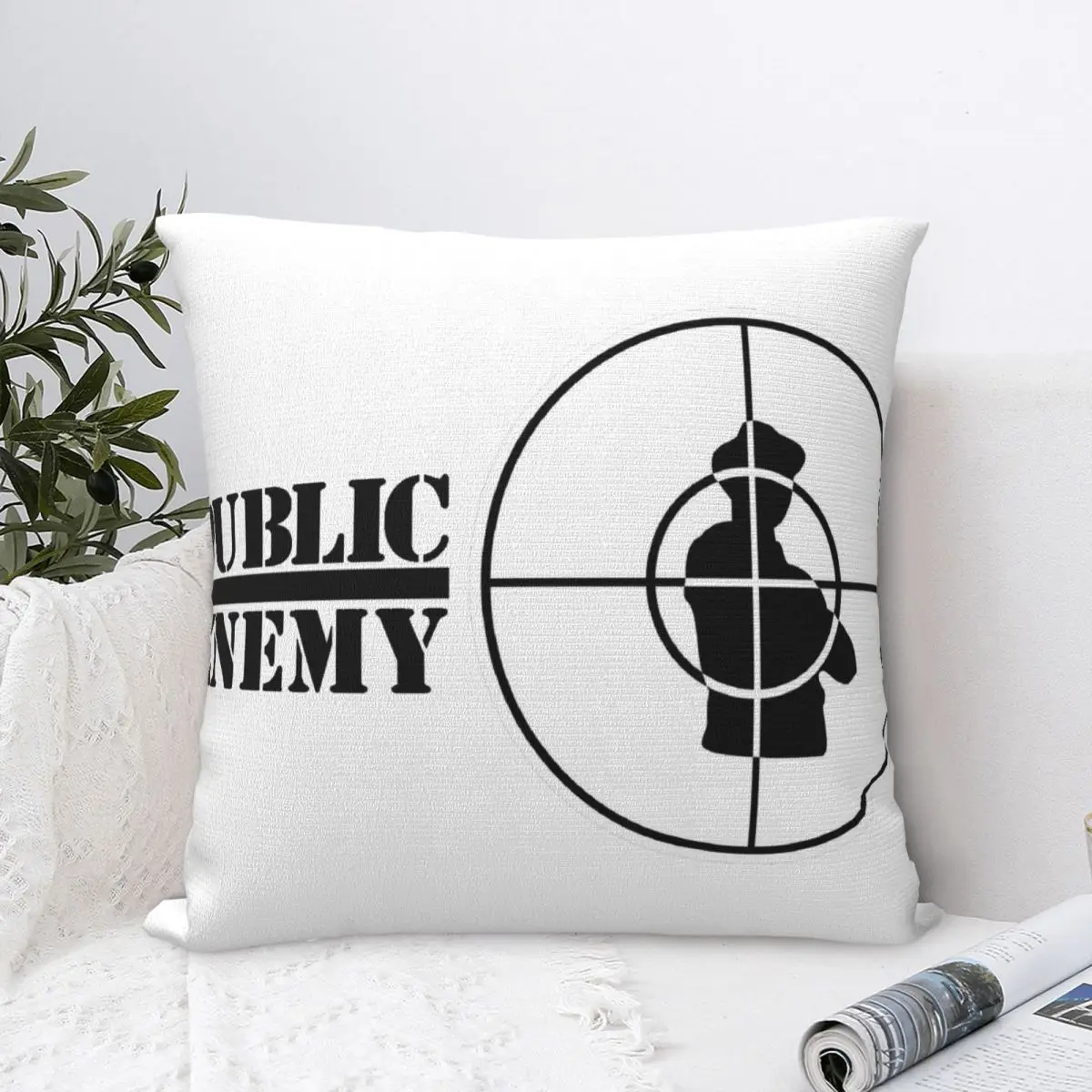 

Public Enemy Square Pillow Case for Sofa Throw Pillow
