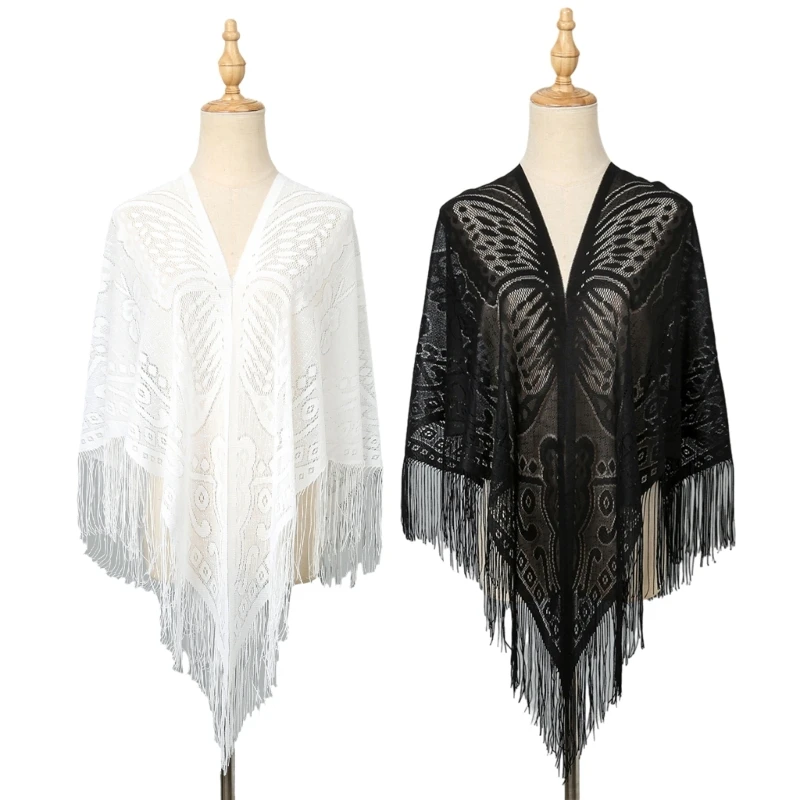 

652F Fashion Sheer Chiffon Scarf Shawl for Woman Hollow Butterfly Wrap Casual Triangle Scarves Shawls Foulard Female Supplies