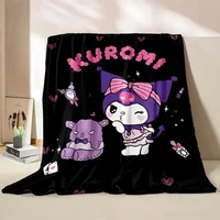 6 Sizes Warm Soft Sanrio Kuromi Custom Blanket Fluffy Children and Adults Sofa Plush Bedspread Throw Blanket for Sofa Bed 1