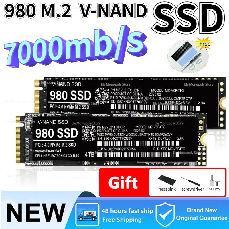 

2023 PS5 4TB New SSD M2 NGFF 980 EVO Plus 500GB Internal Solid State Drive 1TB Hdd Hard Disk 990 PRO M.2 2TB for Laptop Computer