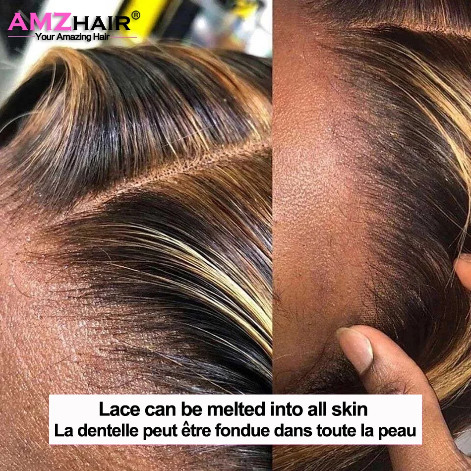 13x4 Lace Front Highlight Wigs Human Hair Body Wave Ombre Brown 13x6 Honey Blond Lace Frontal Wig human hair wig