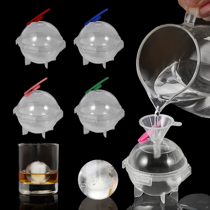 1pc Ball Ice Cube Mold Ice Cream Maker Plastic Ice Mold Whiskey Ice Tray Bar Kitchen Gadget Accessories Ice Cream Mold Ice Mold