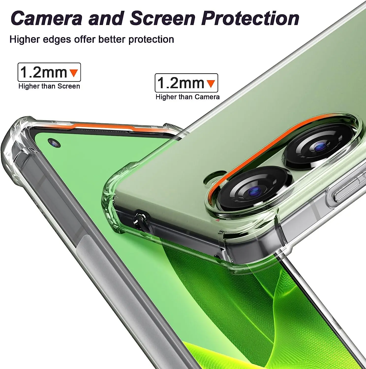 Фото Противоударный чехол с кольцом-держателем Для Zenfone 10 10Z, усиленный мягкий прозрачный чехол из ТПУ с четырьмя углами для Ausu Zenfone9 №4