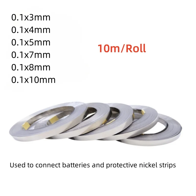 

5m 10mm 18650 Li-ion Battery Nickel Sheet Plate Nickel Plated Steel Belt Strip Connector spot welding machine Battery welders