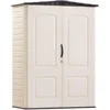 Large Plastic Weatherproof Outdoor Storage Shed with Double Wall Construction for Backyard, Garden, and Patio, Sandstone 3